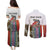 Multicolor Fish Pattern Design Couples Matching Puletasi and Long Sleeve Button Shirt Fishing Scaled Texture and Custom Name Print - Wonder Print Shop