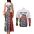 Multicolor Fish Pattern Design Couples Matching Tank Maxi Dress and Long Sleeve Button Shirt Fishing Scaled Texture and Custom Name Print - Wonder Print Shop