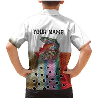 Multicolor Fish Pattern Design Family Matching Mermaid Dress and Hawaiian Shirt Fishing Scaled Texture and Custom Name Print - Wonder Print Shop