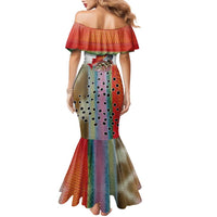 Multicolor Fish Pattern Design Family Matching Mermaid Dress and Hawaiian Shirt Fishing Scaled Texture and Custom Name Print - Wonder Print Shop