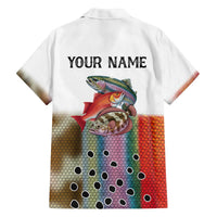 Multicolor Fish Pattern Design Family Matching Off The Shoulder Long Sleeve Dress and Hawaiian Shirt Fishing Scaled Texture and Custom Name Print - Wonder Print Shop