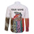 Multicolor Fish Pattern Design Family Matching Off The Shoulder Long Sleeve Dress and Hawaiian Shirt Fishing Scaled Texture and Custom Name Print - Wonder Print Shop
