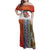 Multicolor Fish Pattern Design Family Matching Off Shoulder Maxi Dress and Hawaiian Shirt Fishing Scaled Texture and Custom Name Print - Wonder Print Shop