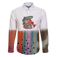 Multicolor Fish Pattern Design Family Matching Off Shoulder Short Dress and Hawaiian Shirt Fishing Scaled Texture and Custom Name Print - Wonder Print Shop