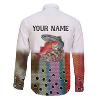 Multicolor Fish Pattern Design Family Matching Summer Maxi Dress and Hawaiian Shirt Fishing Scaled Texture and Custom Name Print - Wonder Print Shop