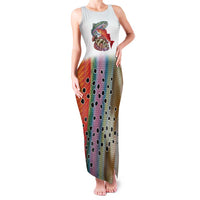 Multicolor Fish Pattern Design Family Matching Tank Maxi Dress and Hawaiian Shirt Fishing Scaled Texture and Custom Name Print - Wonder Print Shop