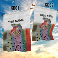 Multicolor Fish Pattern Design Garden Flag Fishing Scaled Texture and Custom Name Print - Wonder Print Shop