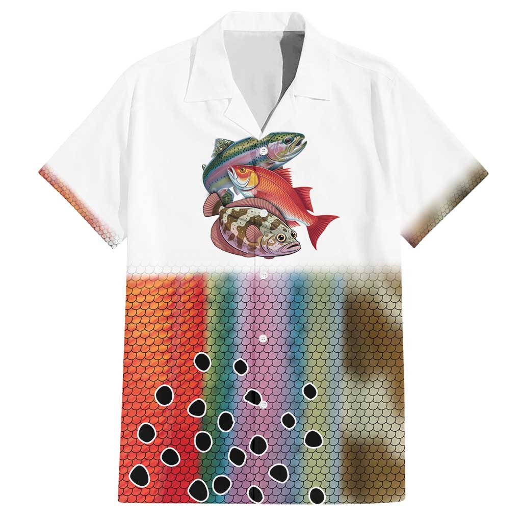 Multicolor Fish Pattern Design Hawaiian Shirt Fishing Scaled Texture and Custom Name Print - Wonder Print Shop