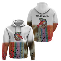 Multicolor Fish Pattern Design Hoodie Fishing Scaled Texture and Custom Name Print - Wonder Print Shop