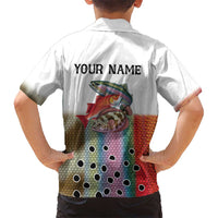 Multicolor Fish Pattern Design Kid Hawaiian Shirt Fishing Scaled Texture and Custom Name Print - Wonder Print Shop