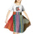 Multicolor Fish Pattern Design Kid Short Sleeve Dress Fishing Scaled Texture and Custom Name Print - Wonder Print Shop