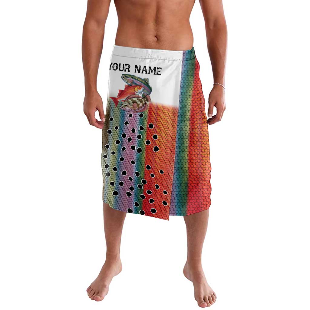 Multicolor Fish Pattern Design Lavalava Fishing Scaled Texture and Custom Name Print - Wonder Print Shop