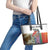 Multicolor Fish Pattern Design Leather Tote Bag Fishing Scaled Texture and Custom Name Print - Wonder Print Shop