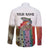 Multicolor Fish Pattern Design Long Sleeve Button Shirt Fishing Scaled Texture and Custom Name Print - Wonder Print Shop