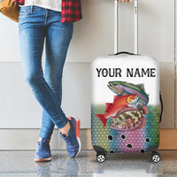 Multicolor Fish Pattern Design Luggage Cover Fishing Scaled Texture and Custom Name Print - Wonder Print Shop
