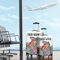 Multicolor Fish Pattern Design Luggage Cover Fishing Scaled Texture and Custom Name Print - Wonder Print Shop