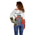Multicolor Fish Pattern Design Off Shoulder Sweater Fishing Scaled Texture and Custom Name Print - Wonder Print Shop