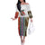 Multicolor Fish Pattern Design Off The Shoulder Long Sleeve Dress Fishing Scaled Texture and Custom Name Print - Wonder Print Shop