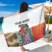 Multicolor Fish Pattern Design Sarong Fishing Scaled Texture and Custom Name Print - Wonder Print Shop