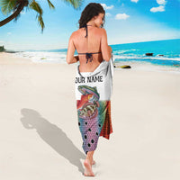 Multicolor Fish Pattern Design Sarong Fishing Scaled Texture and Custom Name Print - Wonder Print Shop