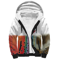 Multicolor Fish Pattern Design Sherpa Hoodie Fishing Scaled Texture and Custom Name Print - Wonder Print Shop