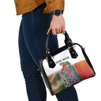 Multicolor Fish Pattern Design Shoulder Handbag Fishing Scaled Texture and Custom Name Print - Wonder Print Shop