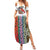 Multicolor Fish Pattern Design Summer Maxi Dress Fishing Scaled Texture and Custom Name Print - Wonder Print Shop
