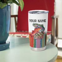 Multicolor Fish Pattern Design Tumbler Cup Fishing Scaled Texture and Custom Name Print - Wonder Print Shop
