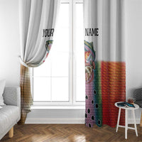 Multicolor Fish Pattern Design Window Curtain Fishing Scaled Texture and Custom Name Print - Wonder Print Shop