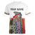Multicolor Fish Pattern Design Women V-Neck T-Shirt Fishing Scaled Texture and Custom Name Print - Wonder Print Shop