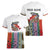 Multicolor Fish Pattern Design Women V-Neck T-Shirt Fishing Scaled Texture and Custom Name Print - Wonder Print Shop