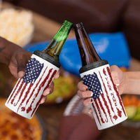 American Flag Fishing 4 in 1 Can Cooler Tumbler Lure and Hook Elements and Custom Name Print - Wonder Print Shop