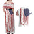 American Flag Fishing Couples Matching Off Shoulder Maxi Dress and Hawaiian Shirt Lure and Hook Elements and Custom Name Print - Wonder Print Shop