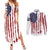 American Flag Fishing Couples Matching Summer Maxi Dress and Long Sleeve Button Shirt Lure and Hook Elements and Custom Name Print - Wonder Print Shop