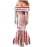 American Flag Fishing Family Matching Mermaid Dress and Hawaiian Shirt Lure and Hook Elements and Custom Name Print - Wonder Print Shop