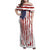 American Flag Fishing Family Matching Off Shoulder Maxi Dress and Hawaiian Shirt Lure and Hook Elements and Custom Name Print - Wonder Print Shop