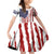 American Flag Fishing Family Matching Off Shoulder Short Dress and Hawaiian Shirt Lure and Hook Elements and Custom Name Print - Wonder Print Shop