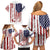 American Flag Fishing Family Matching Off Shoulder Short Dress and Hawaiian Shirt Lure and Hook Elements and Custom Name Print - Wonder Print Shop