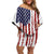 American Flag Fishing Family Matching Off Shoulder Short Dress and Hawaiian Shirt Lure and Hook Elements and Custom Name Print - Wonder Print Shop
