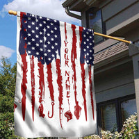 American Flag Fishing Garden Flag Lure and Hook Elements and Custom Name Print - Wonder Print Shop