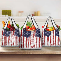 American Flag Fishing Grocery Bag Lure and Hook Elements and Custom Name Print - Wonder Print Shop