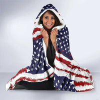 American Flag Fishing Hooded Blanket Lure and Hook Elements and Custom Name Print - Wonder Print Shop