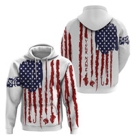 American Flag Fishing Hoodie Lure and Hook Elements and Custom Name Print - Wonder Print Shop