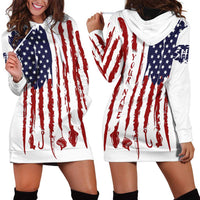 American Flag Fishing Hoodie Dress Lure and Hook Elements and Custom Name Print - Wonder Print Shop