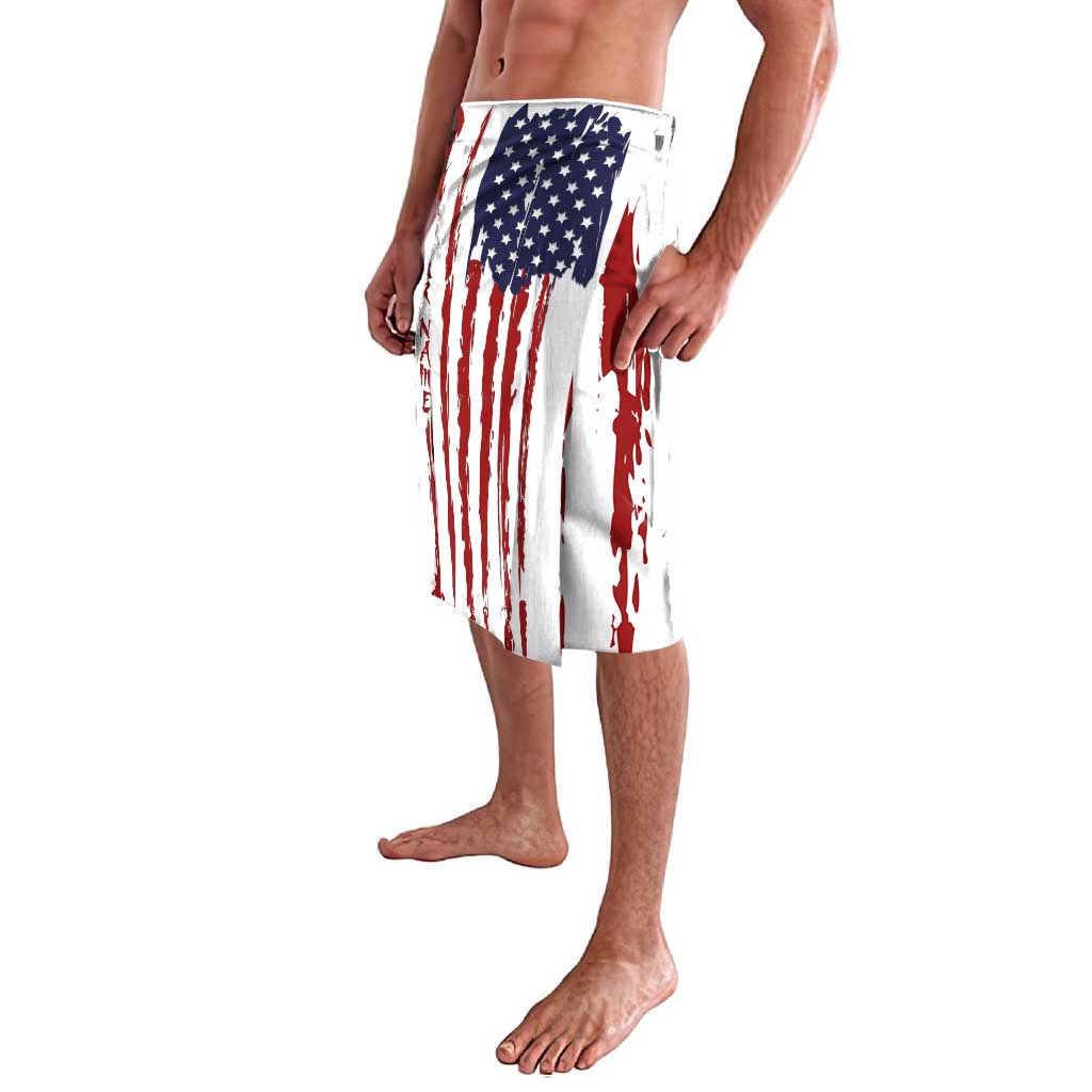 American Flag Fishing Lavalava Lure and Hook Elements and Custom Name Print - Wonder Print Shop