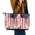 American Flag Fishing Leather Tote Bag Lure and Hook Elements and Custom Name Print - Wonder Print Shop