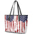 American Flag Fishing Leather Tote Bag Lure and Hook Elements and Custom Name Print - Wonder Print Shop