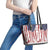 American Flag Fishing Leather Tote Bag Lure and Hook Elements and Custom Name Print - Wonder Print Shop