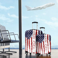 American Flag Fishing Luggage Cover Lure and Hook Elements and Custom Name Print - Wonder Print Shop