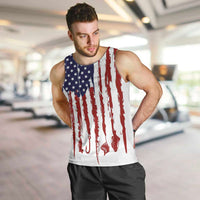 American Flag Fishing Men Tank Top Lure and Hook Elements and Custom Name Print - Wonder Print Shop